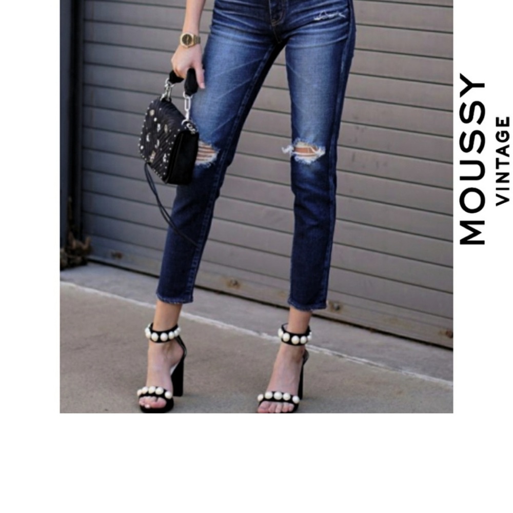 🆕MOUSSY VINTAGE ISKO Comfort Ivey Distressed Skinny 24 NWT Jeans
